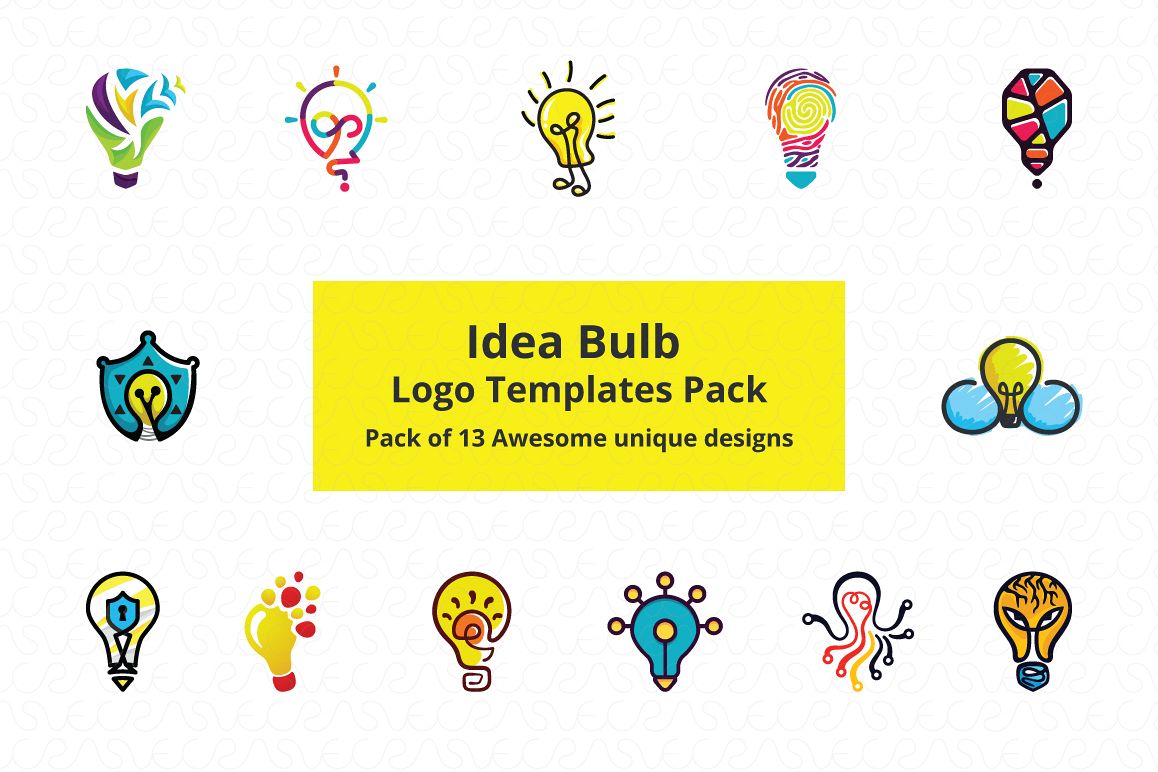 Ideas Bulb Logo Templates Pack of 13 Awesome unique designs example image 1