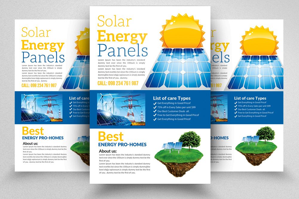 Solar Panel Energy Generating Service Flyers