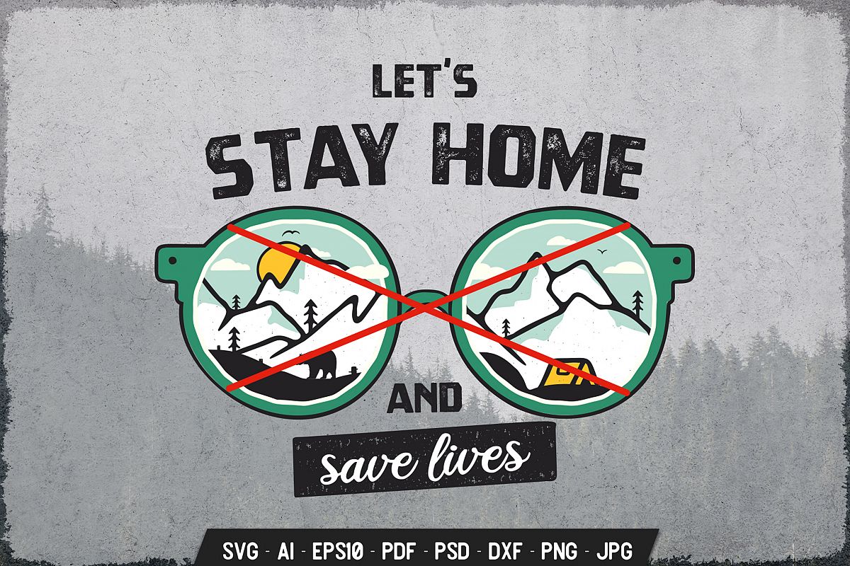 Download Stay Home, Save Lives Concept Badge Illustration SVG ...