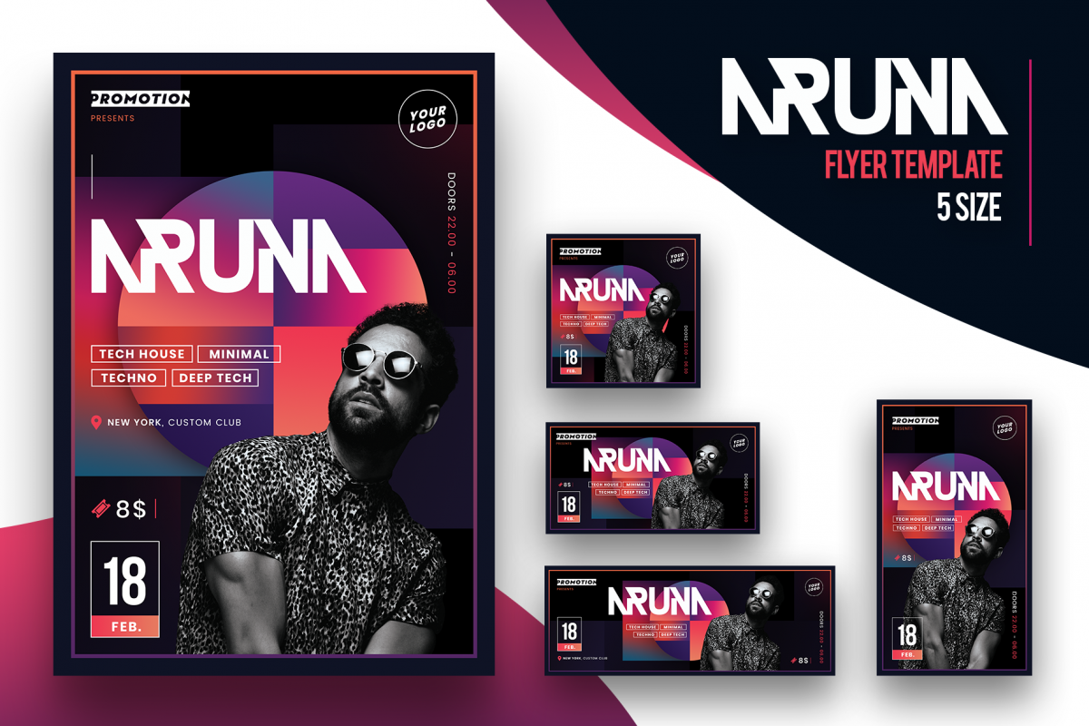 Minimal Party Flyer Template example image 1