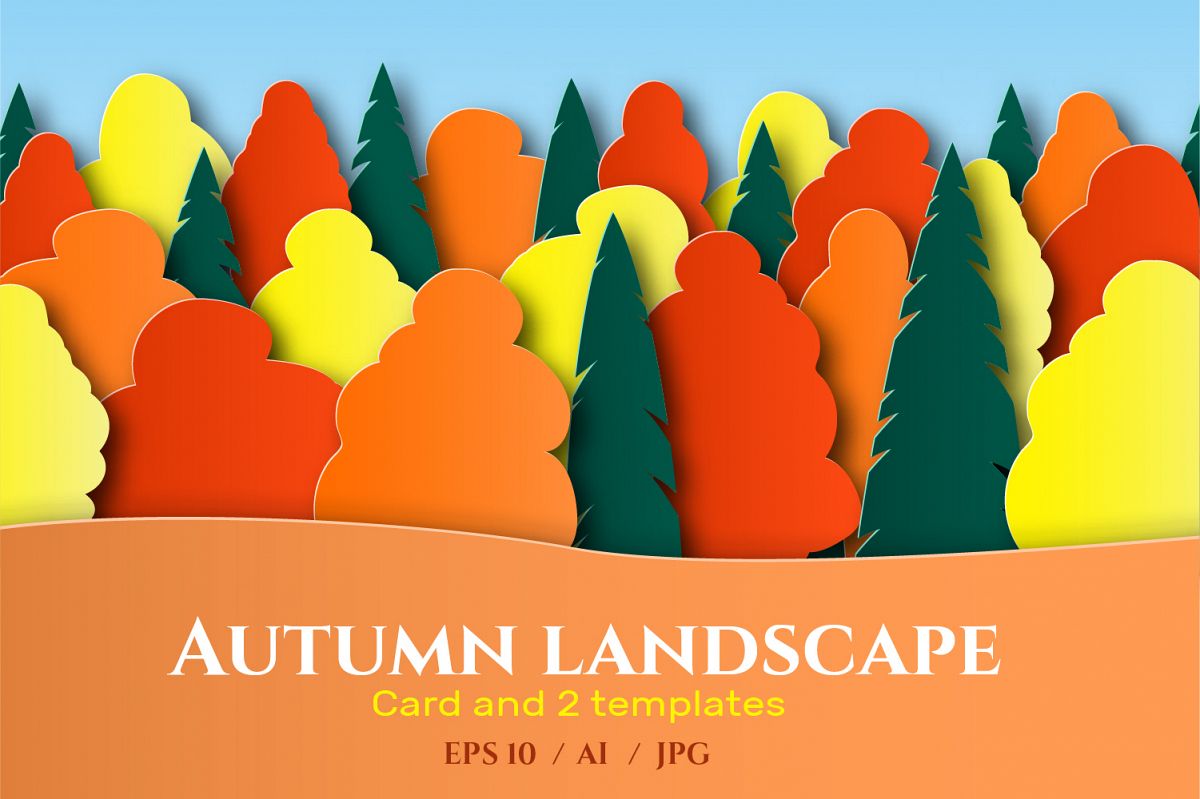Autumn landscape paper cut example image 1