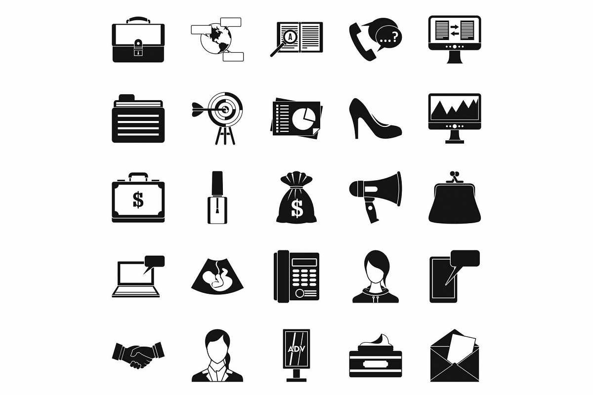 Studio icons set, simple style example image 1