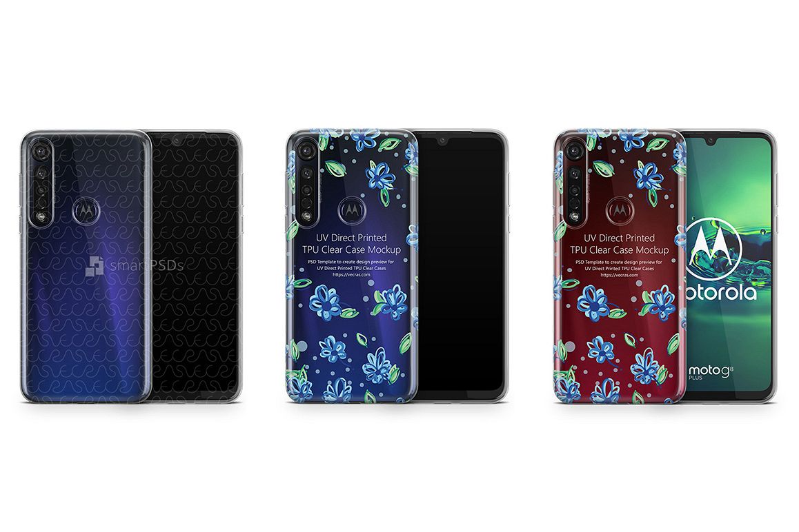 Moto G8 Plus 2019 TPU Clear Case Mockup example image 1