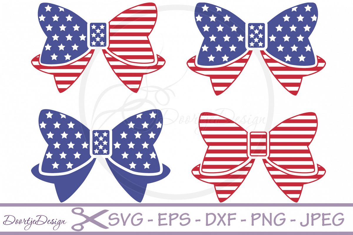 SVG 4th of July Bows 4 Cutting files example image 1