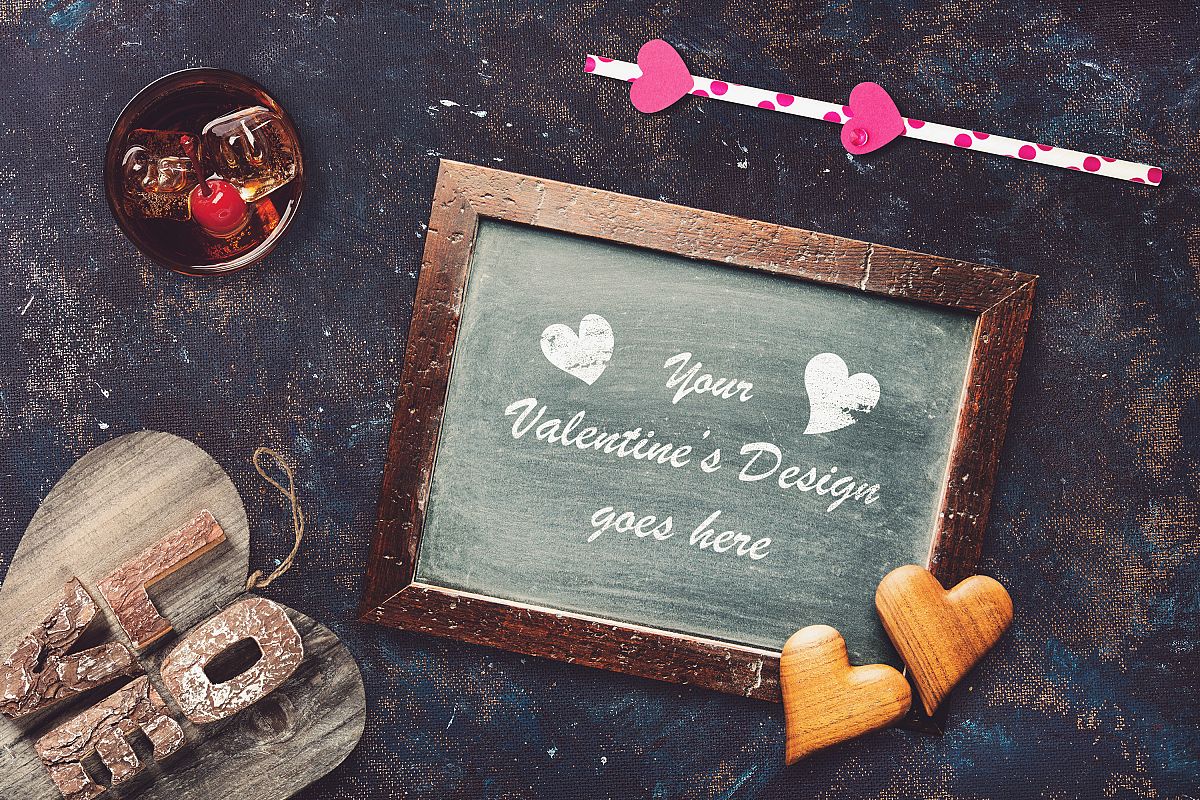 Valentine Chalkboard Mock-up #2 example image 1