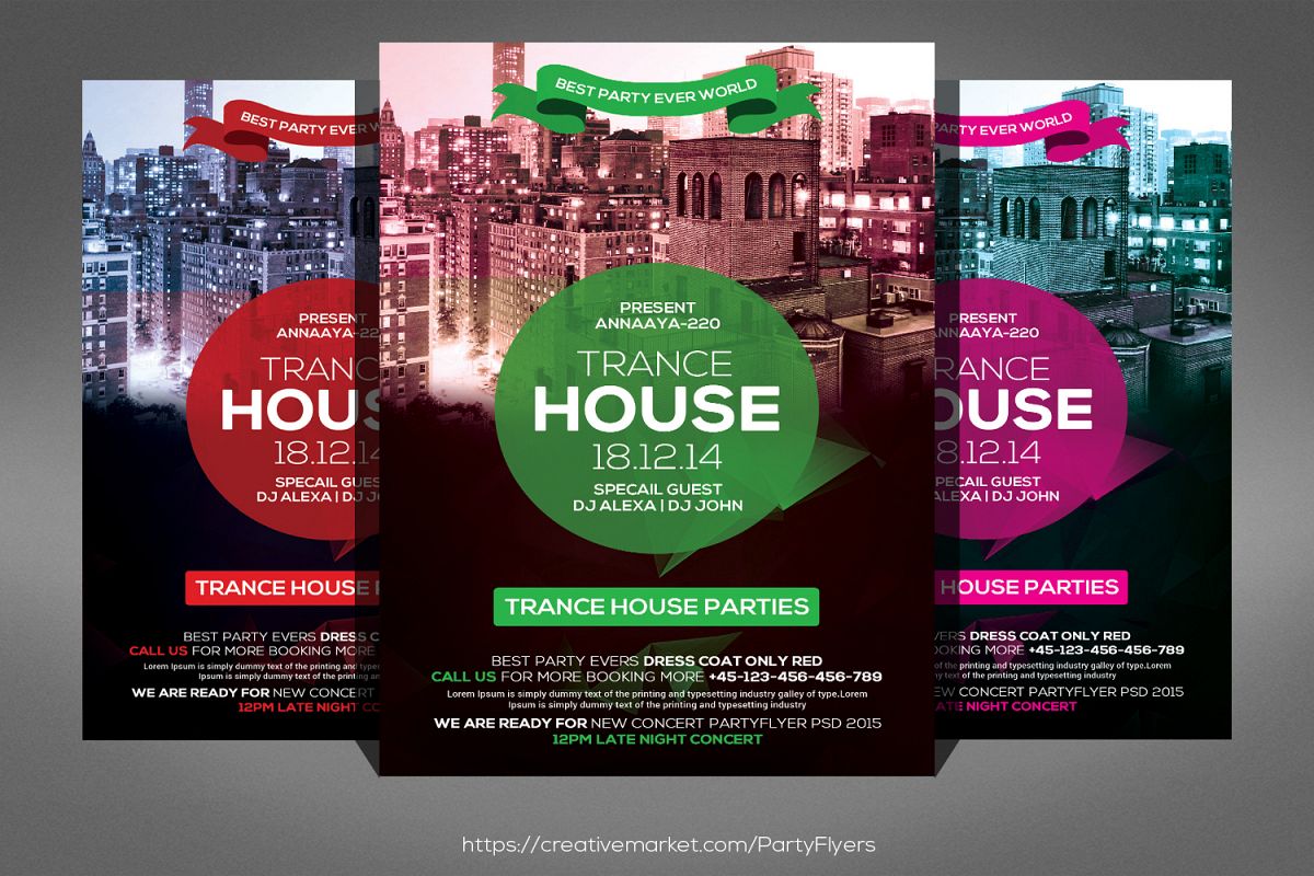 Trance House Party Flyer example image 1
