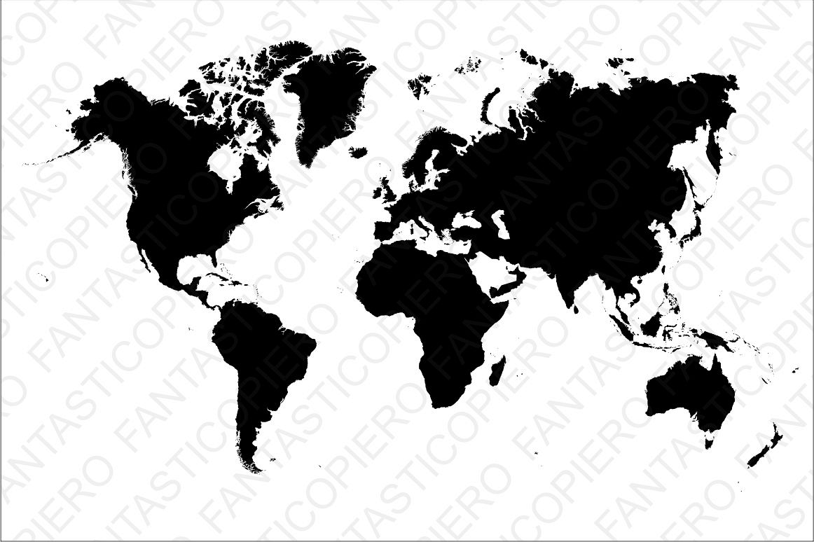 World map SVG file for Silhouette Cameo and Cricut. World map clipart