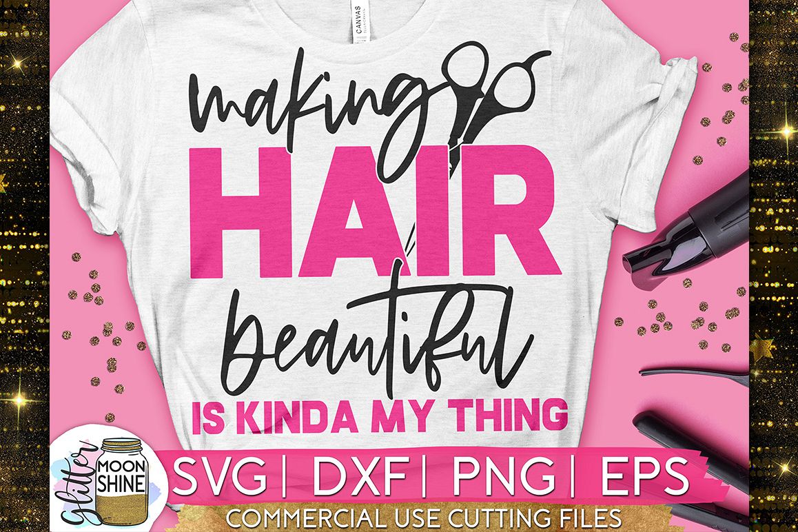 Making Hair Beautiful Scissors SVG DXF PNG EPS Cutting Files example image 1
