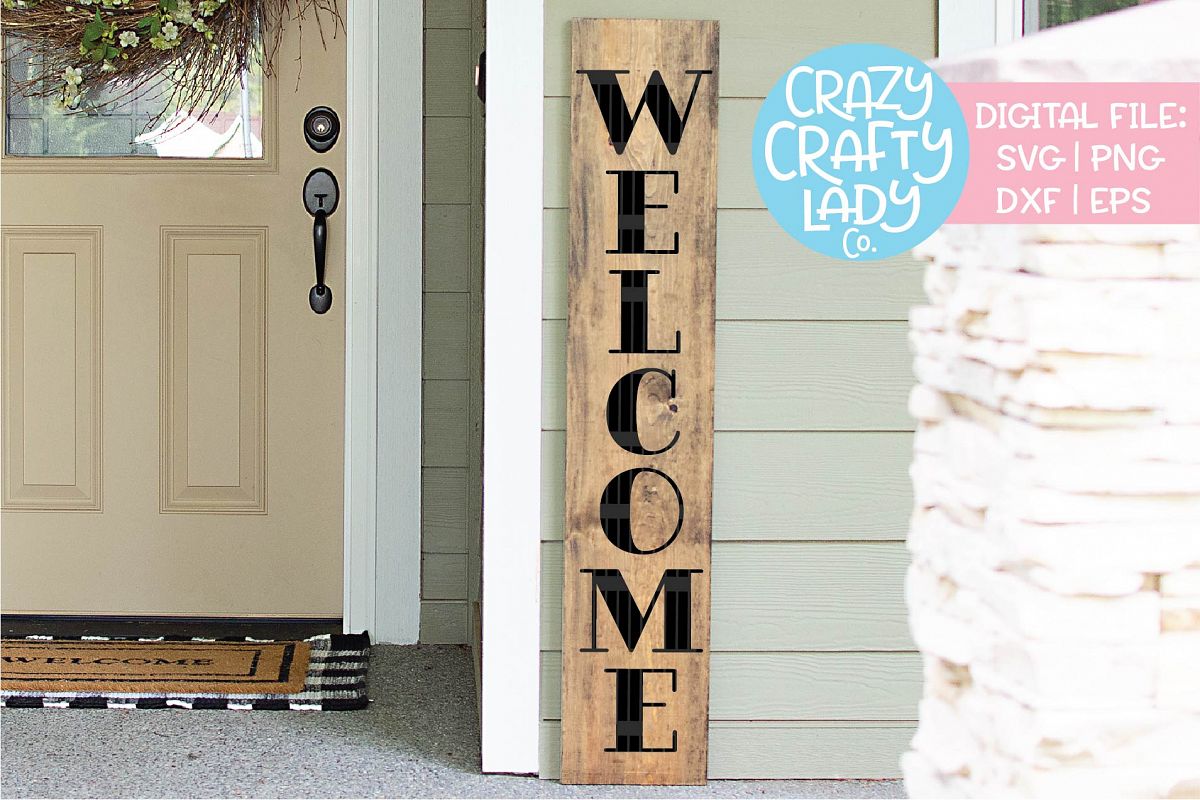 Welcome Porch Sign SVG DXF EPS PNG Cut File example image 1