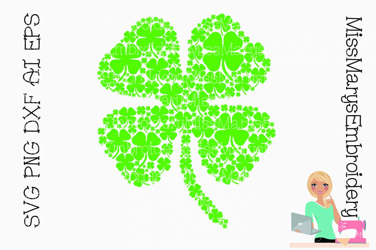 Download Four Leaf Clover full of Clovers SVG Cutting File PNG DXF ...