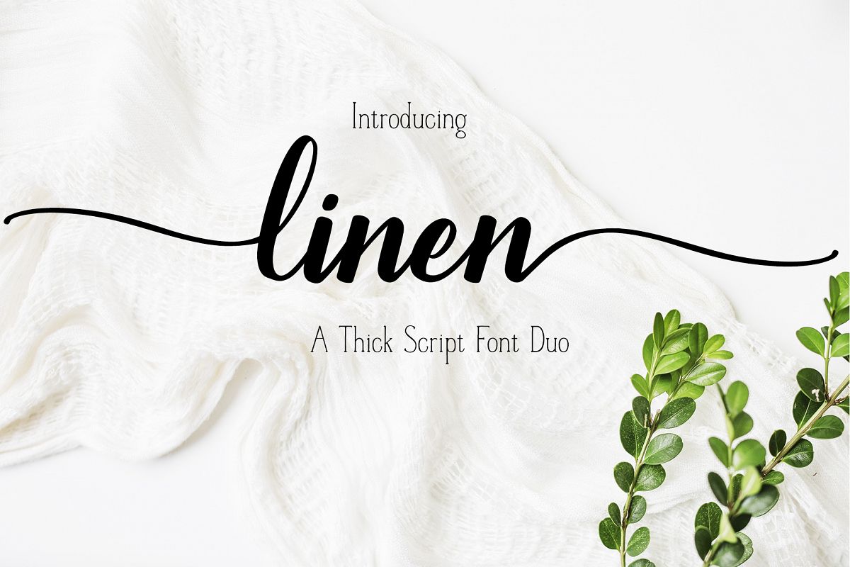 A Font Duo - LINEN - Thick Script paired with a serif example image 1