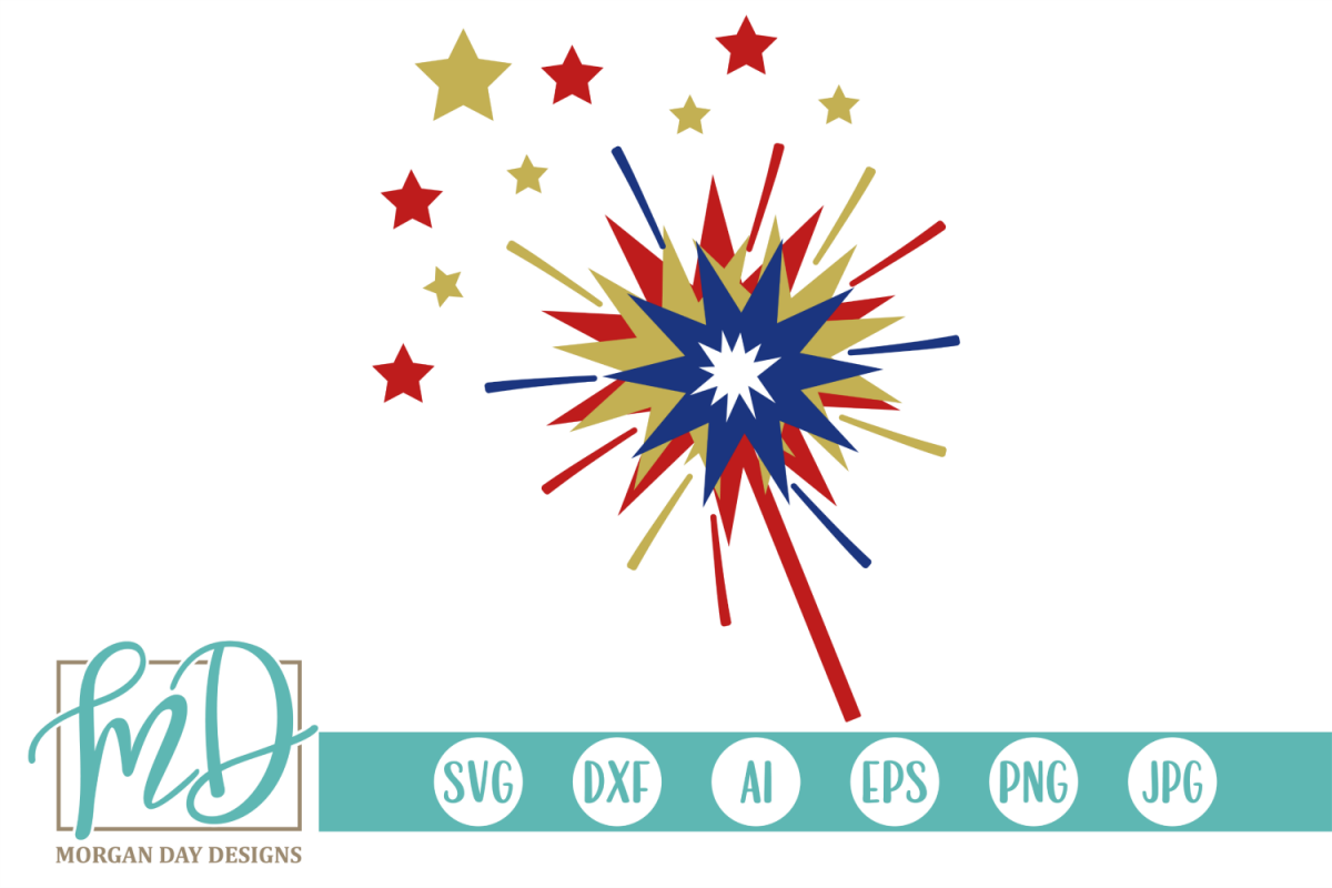 Sparkler - 4th of July SVG, DXF, AI, EPS, PNG, JPEG example image 1