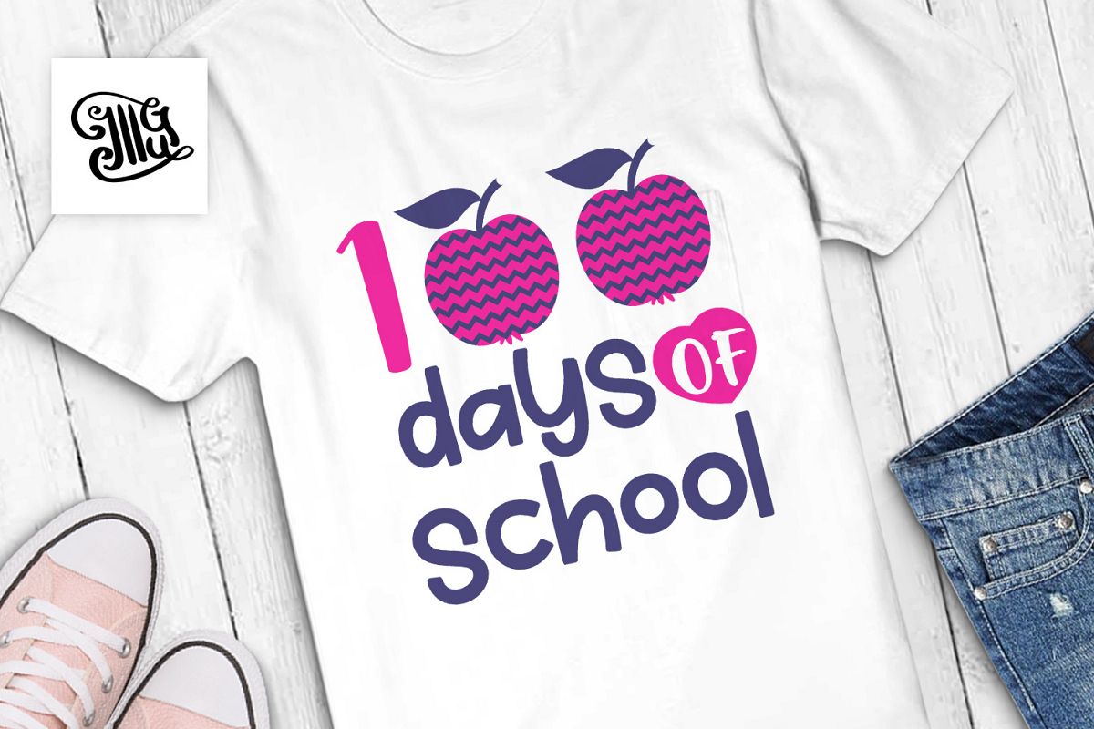100 Days of school girls svg example image 1