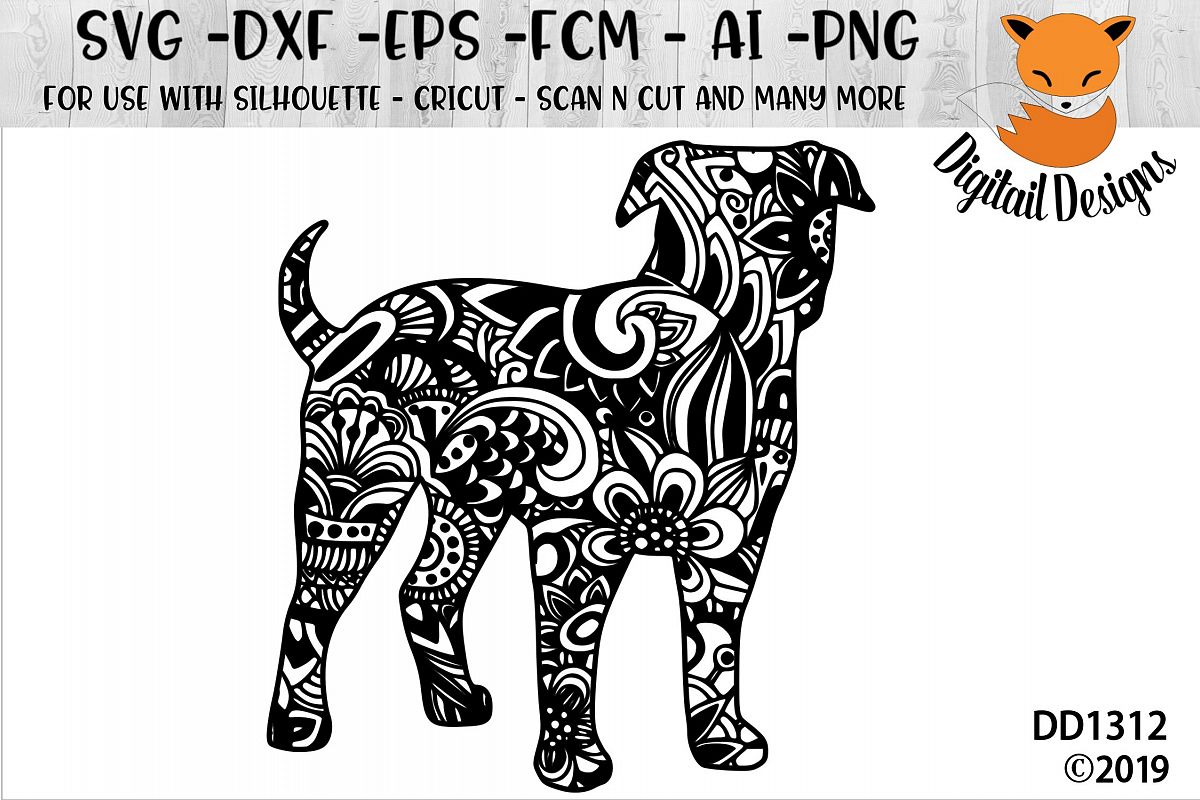 Download Zentangle American Bulldog Dog SVG (207561) | Cut Files ...