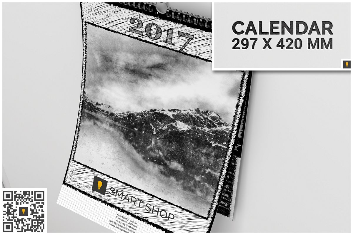 2017 Wall Calendar example image 1