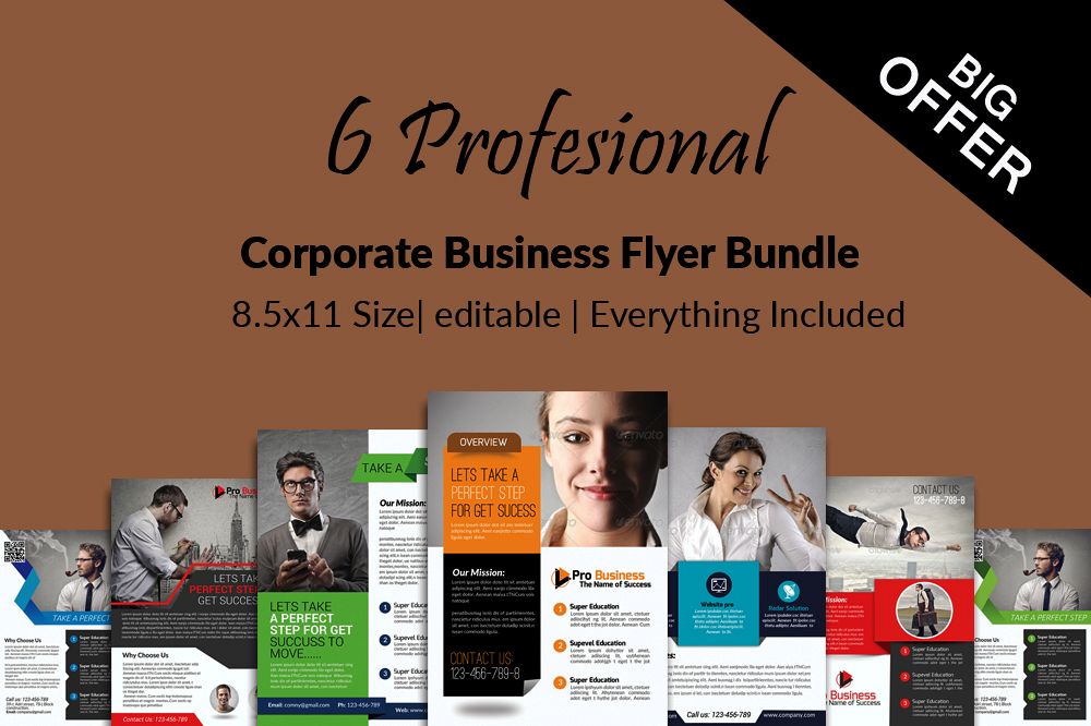 6 Creative Business Flyers Bundle example image 1