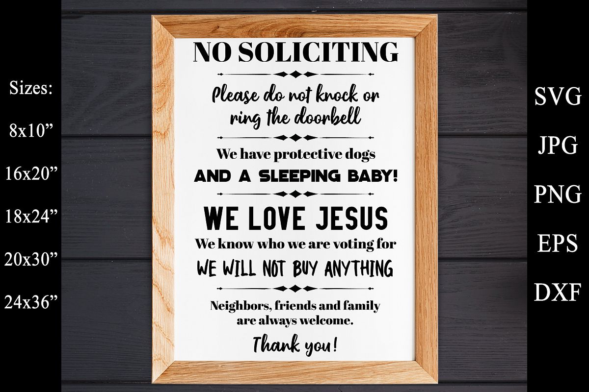 No Soliciting - Do Not Ring The Doorbell SVG EPS Solicitors example image 1
