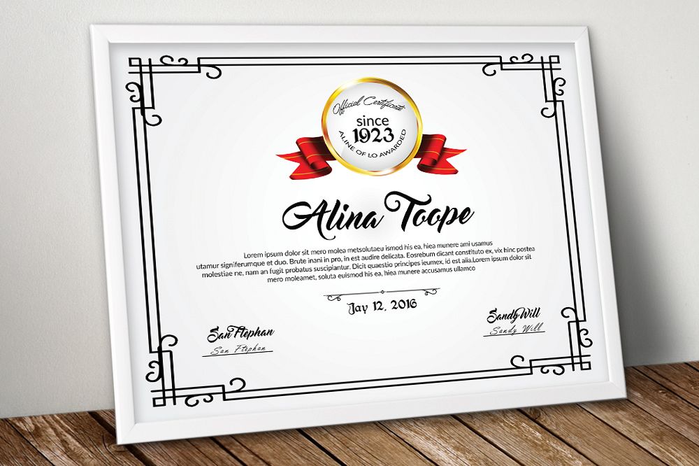 Certificate Template example image 1