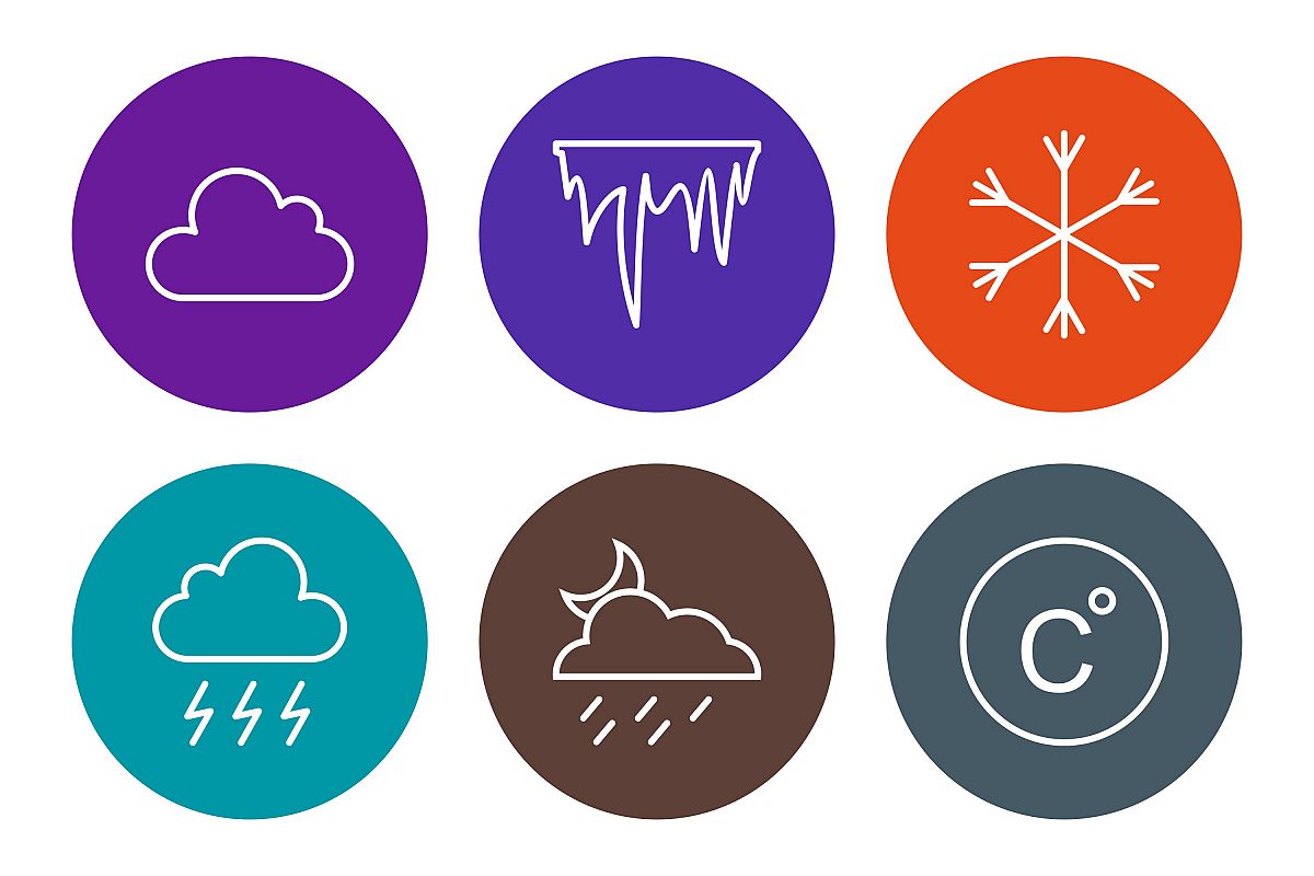Set Of Weather And Season Icons example image 1