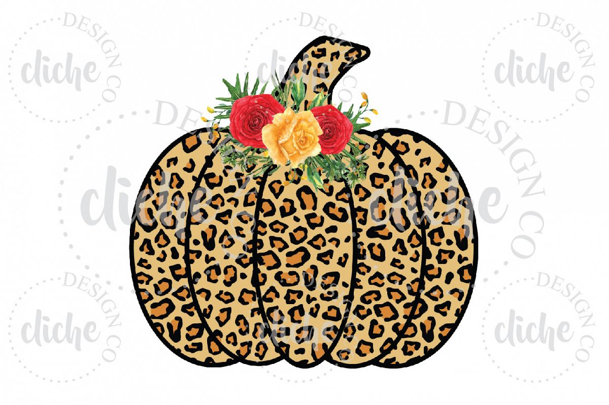Leopard Pumpkin Sublimation Design example image 1