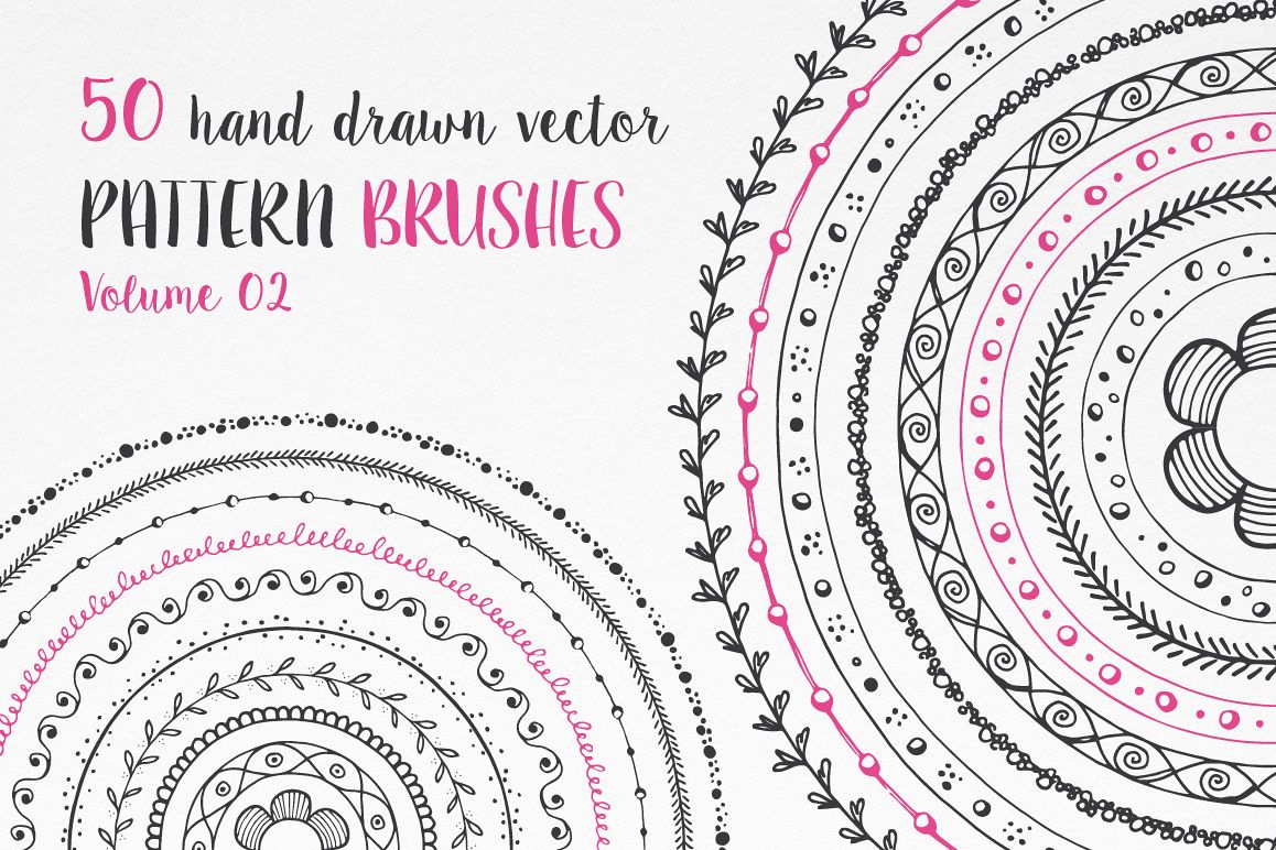 Hand Drawn Pattern Brushes Vol. 02 example image 1