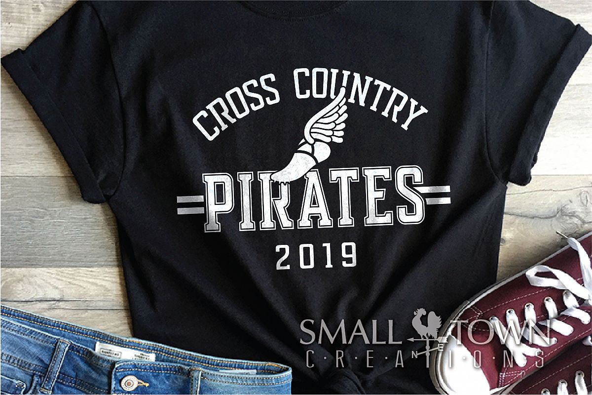 Pirate Cross Country, Sports, Logo, PRINT, CUT & DESIGN example image 1