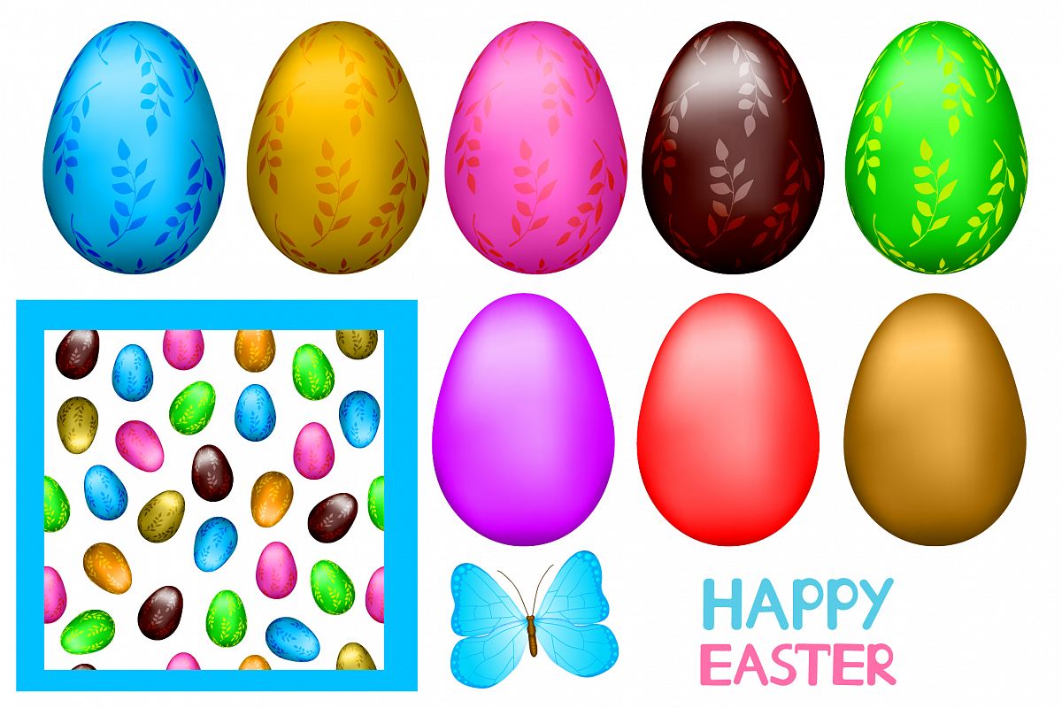 Easter set- EPS, Ai, JPG, PNG example image 1