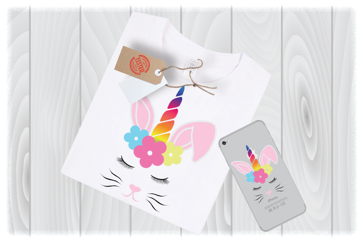 Unicorn Bunny Svg Files for Cricut Designs, Unicorn Head Svg example image 1