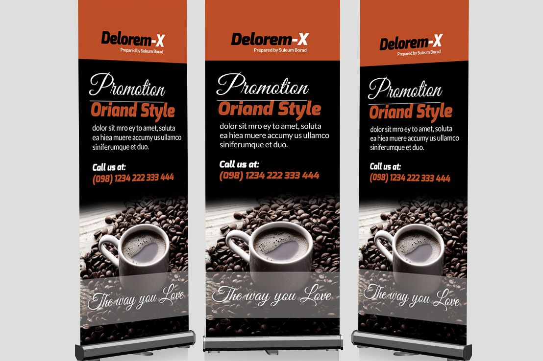 Cafe Restuarant Roll Up Banners example image 1