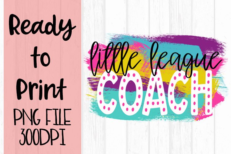 Little League Coach Bright Preppy Design Ready to Print example image 1