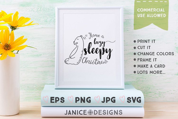 Happy a Lazy Sleepy Christmas Graphics example image 1