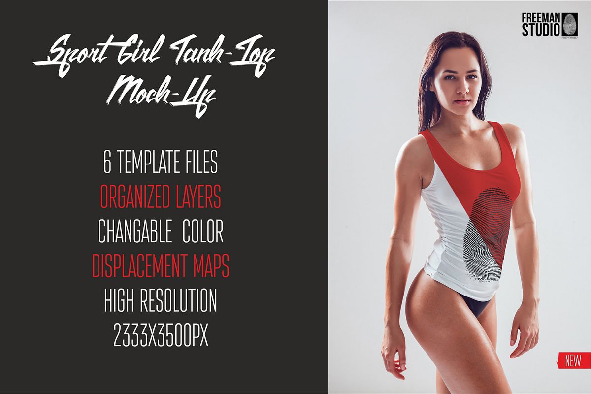 Sport Girl Tank-Top Mock-Up example image 1