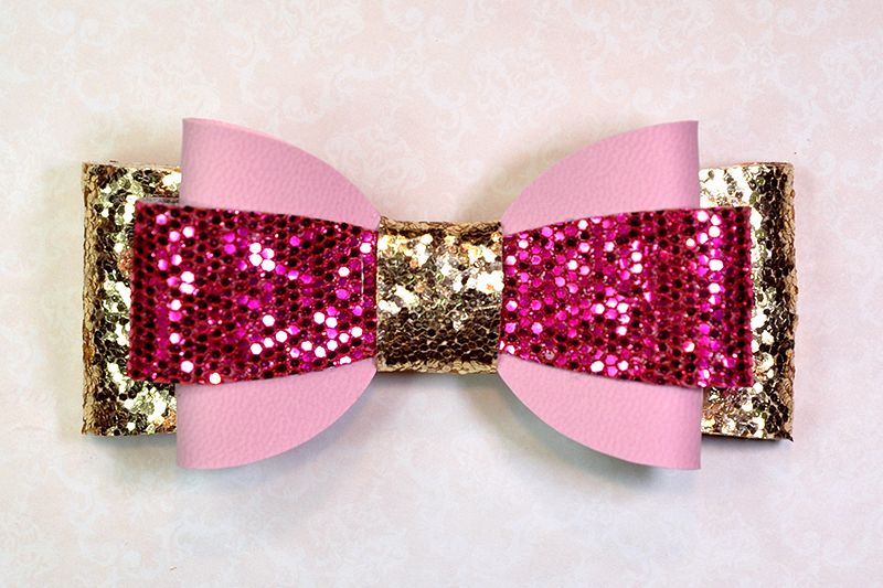 Hair bow template SVG, DIY leather bow template example image 1