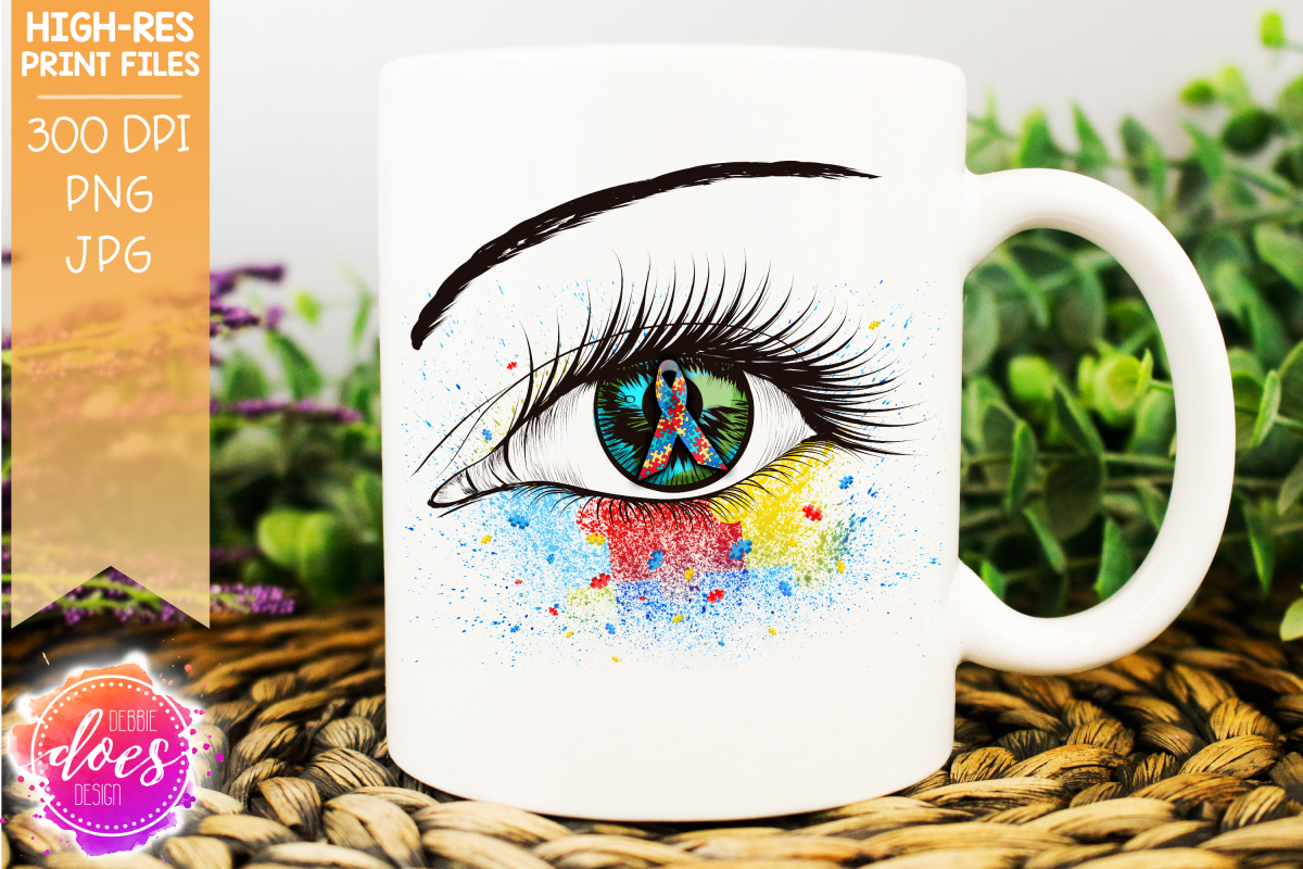 Autism Awareness Ribbon Eye - Printable Design example image 1