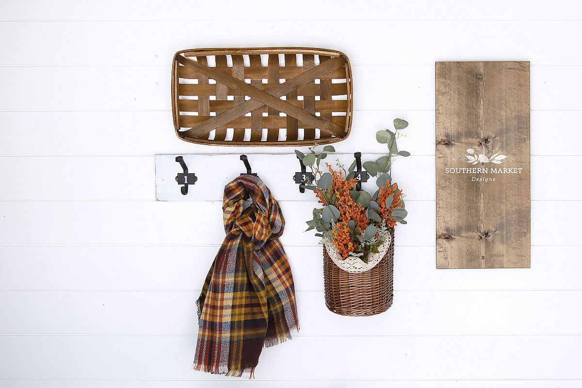 Fall Stained 12x24 Wood Sign Mock Up Stock Photo example image 1