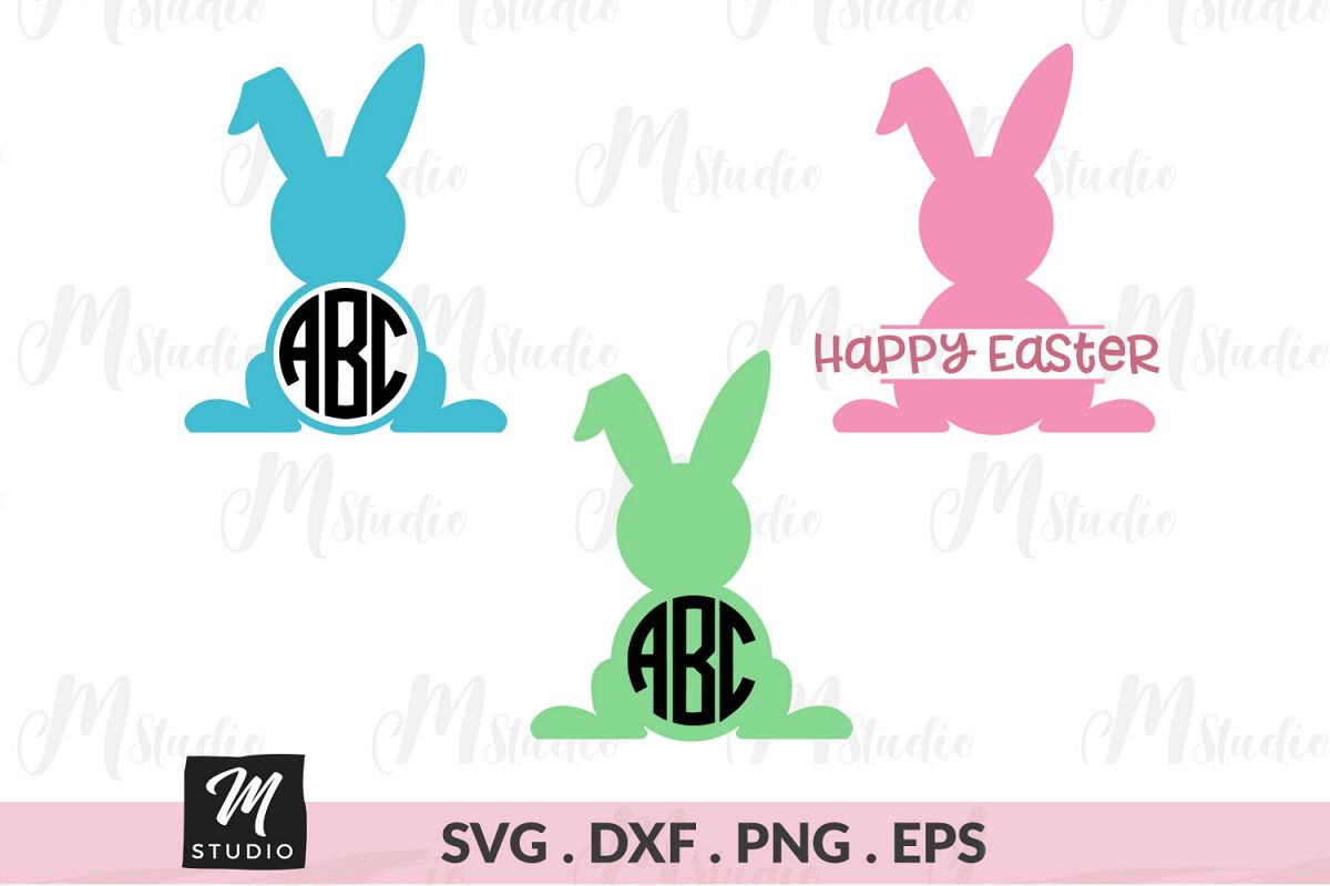 Rabbit Monogram svg. example image 1