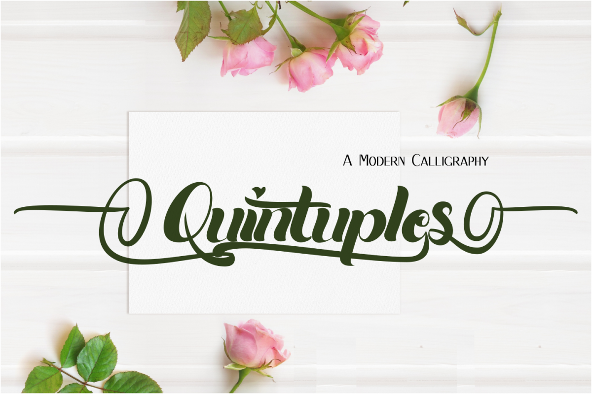 Quintuples Modern Calligraphy example image 1