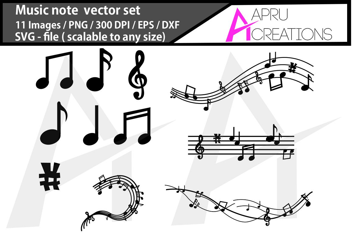 music note svg/ music note silhouette example image 1