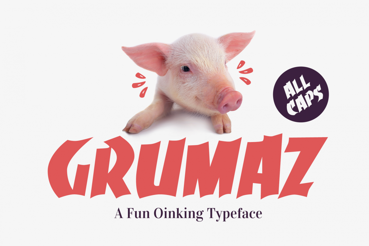 Grumaz - A Free Oinking Display Font / Fun Font / Free Font example image 1