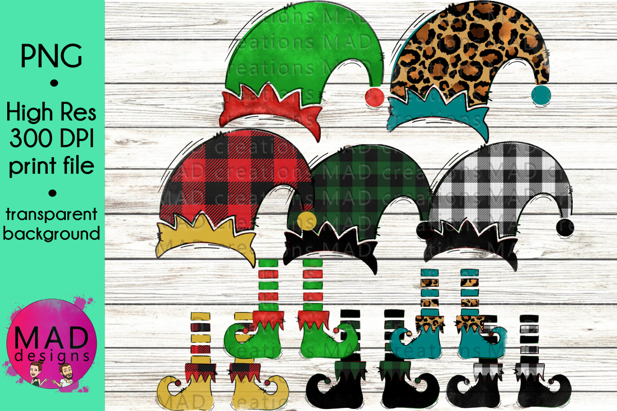 Christmas Elf - Bundle - Hat and Shoes Socks example image 1