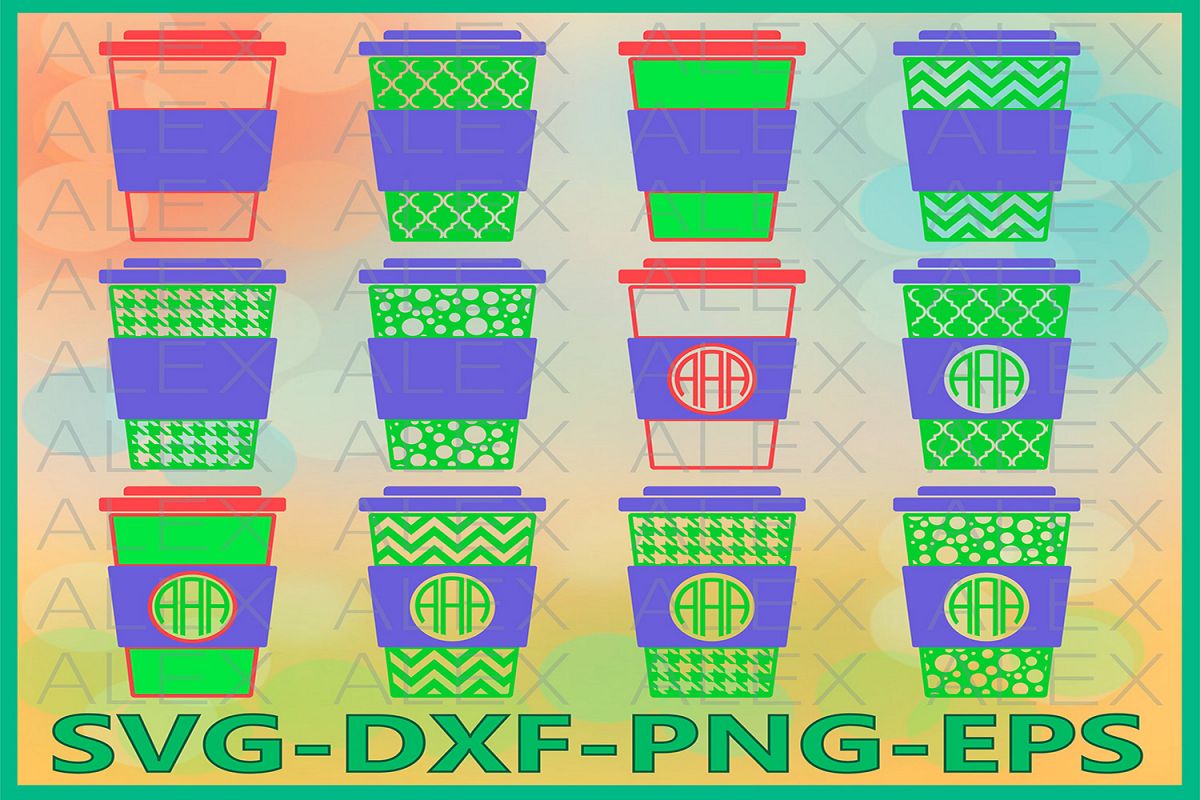 Coffee Monogram Svg Files, Coffee SVG Files example image 1