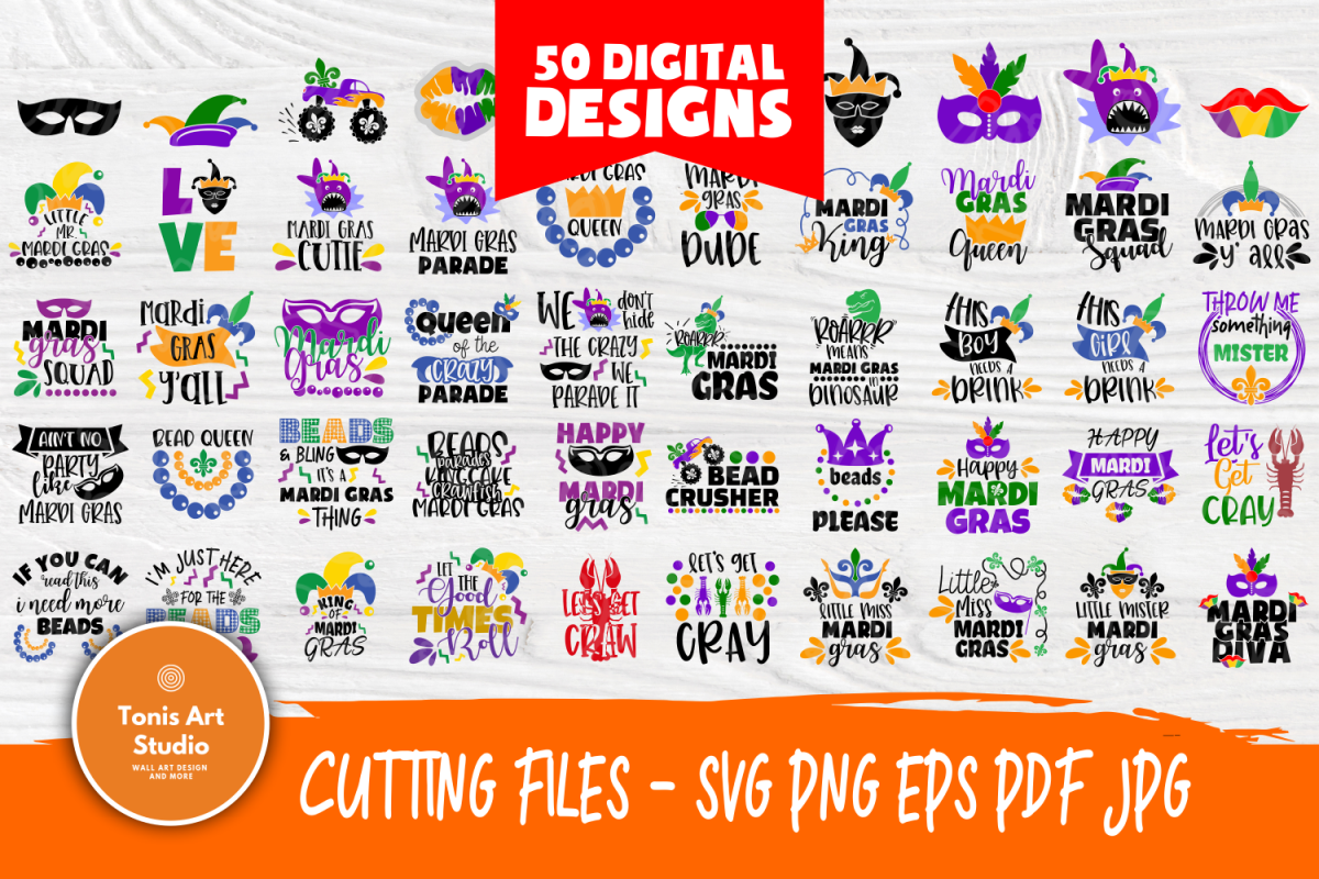 Mardi Gras SVG | SVG Bundle | SVG Cut Files | T shirt Desig example image 1
