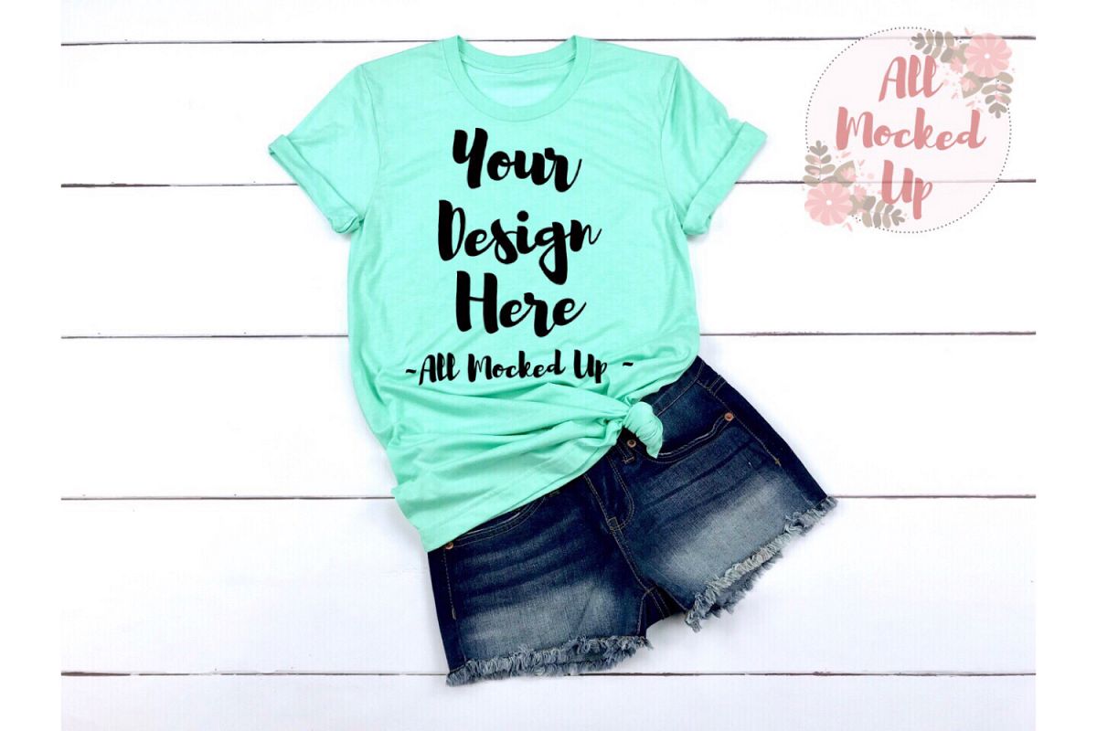 Bella Canvas 3001 / 3413 MINT Shirt Mock Up - 3/19 example image 1