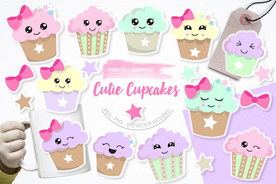 Cutie Cupcakes graphics and illustrations example image 1