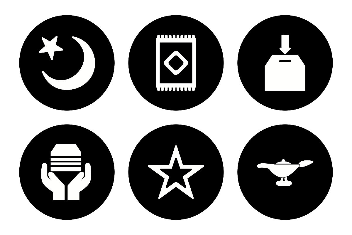 Set Of Ramadan Icons example image 1