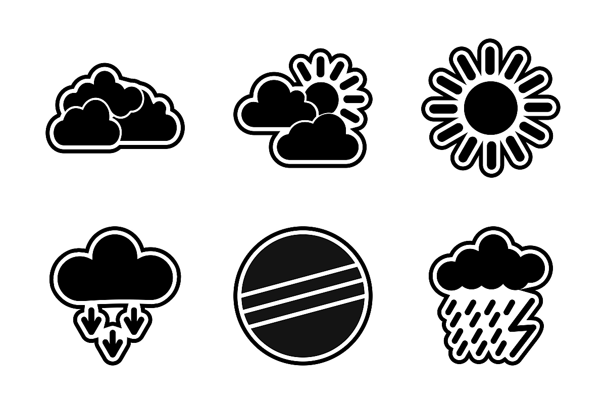 Set Of Weather And Season Icons example image 1