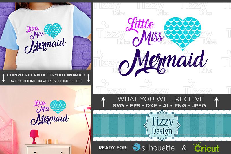 Little Miss Mermaid SVG - Mermaid Shirt SVG File - 1062 example image 1