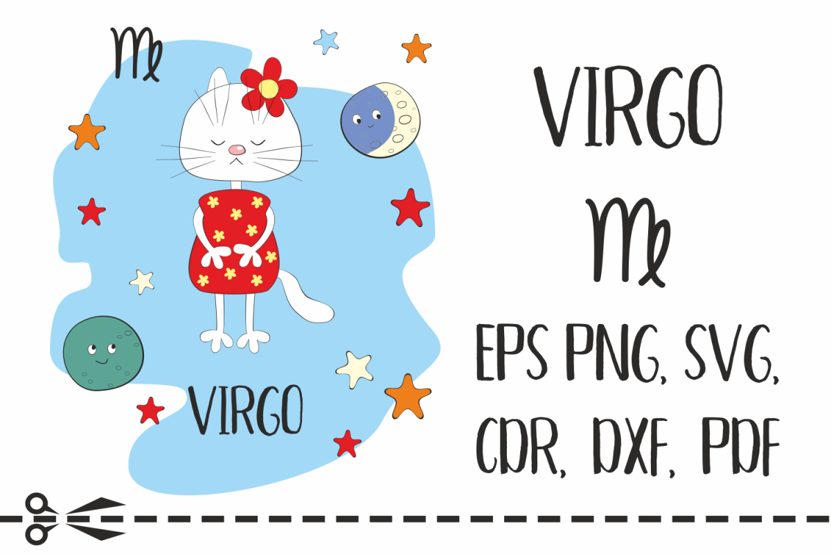 Virgo. Zodiac sign with funny cat example image 1