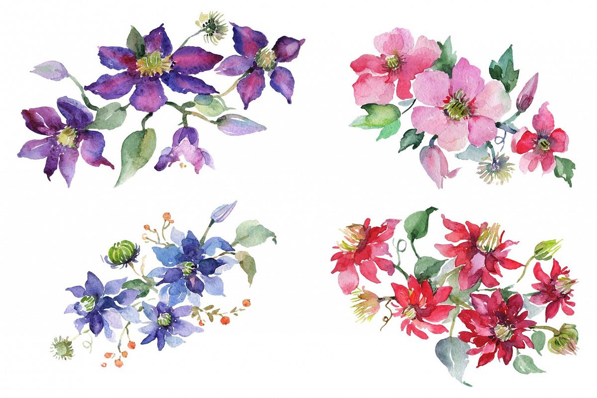 Bouquet Angelic flight Watercolor png example image 1