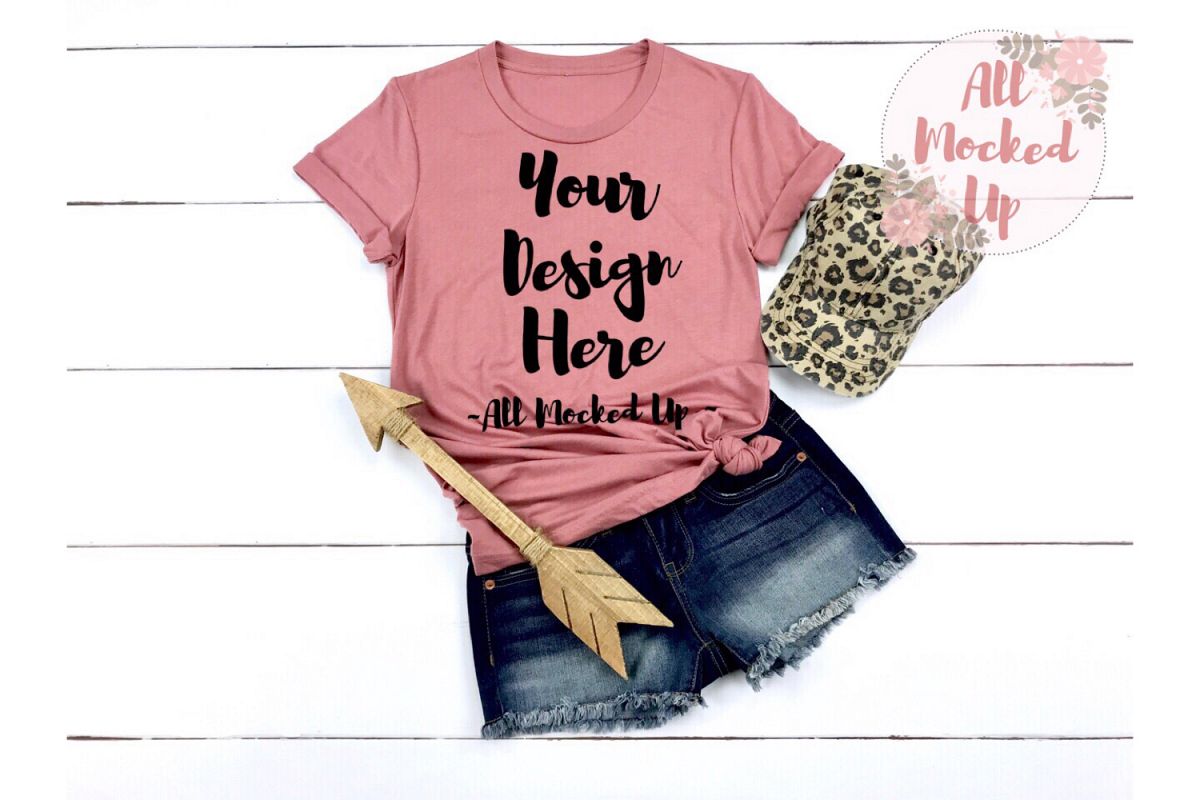 Bella Canvas 3001 / 3413 MAUVE Shirt Mock Up - 3/19 example image 1